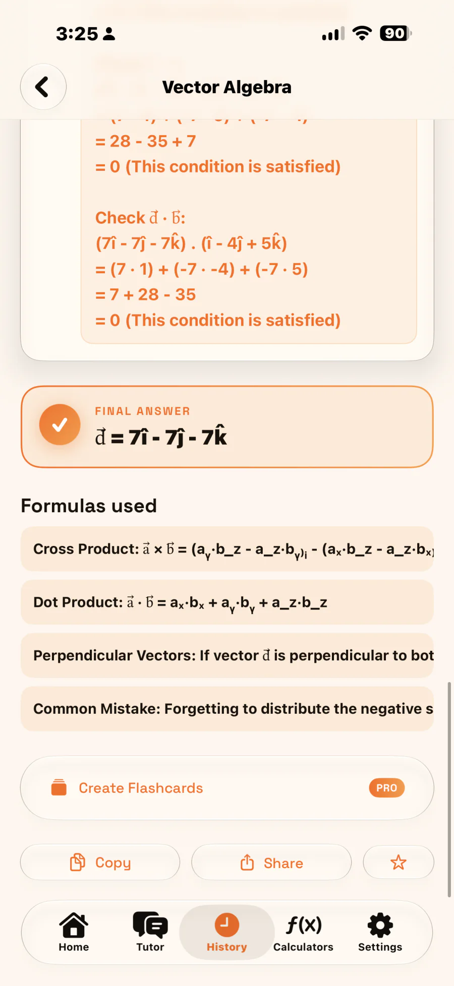 Step-by-step AI solution screen